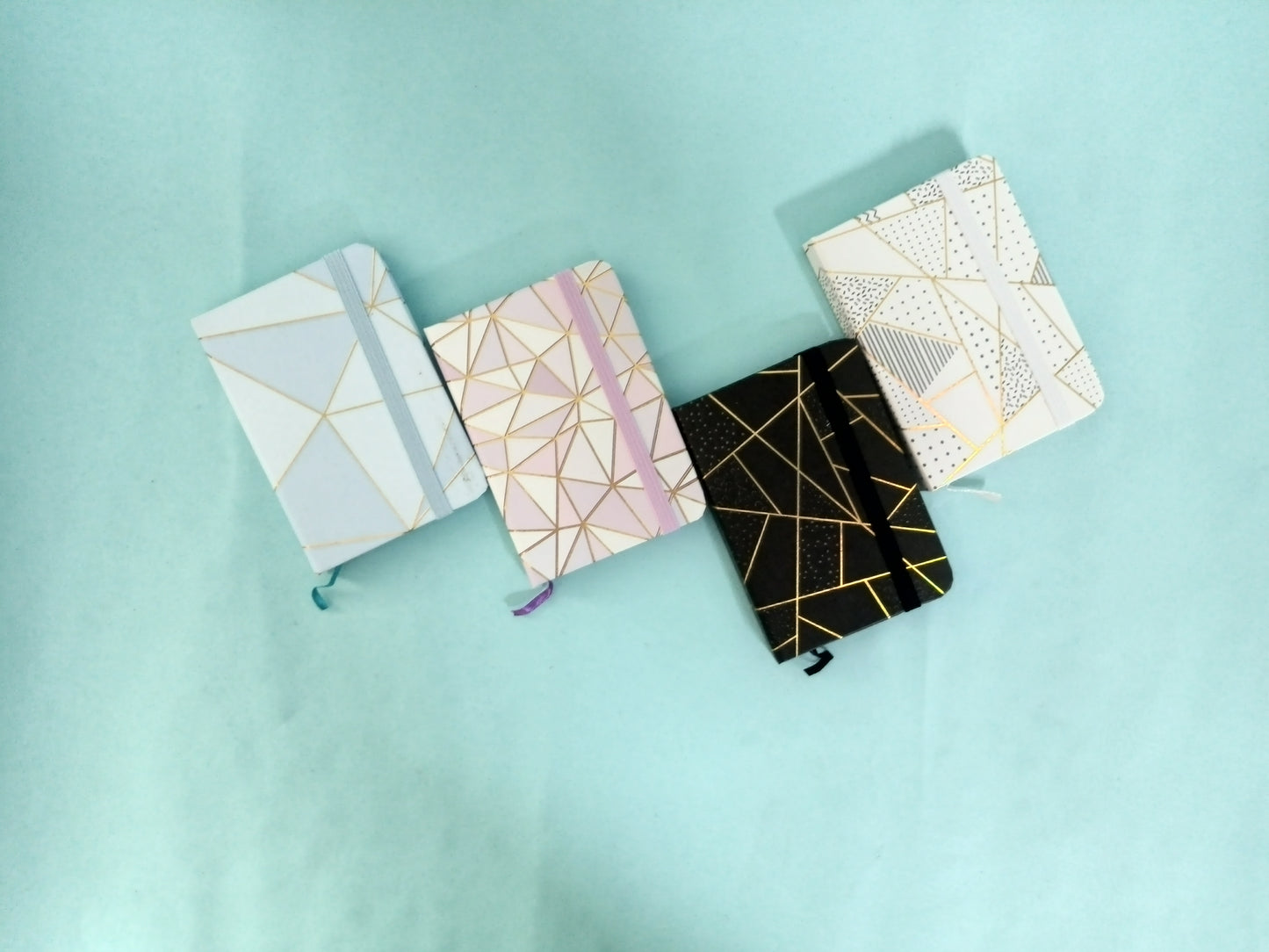 Geometric Design Gold Foil Pocket Sized Diaries