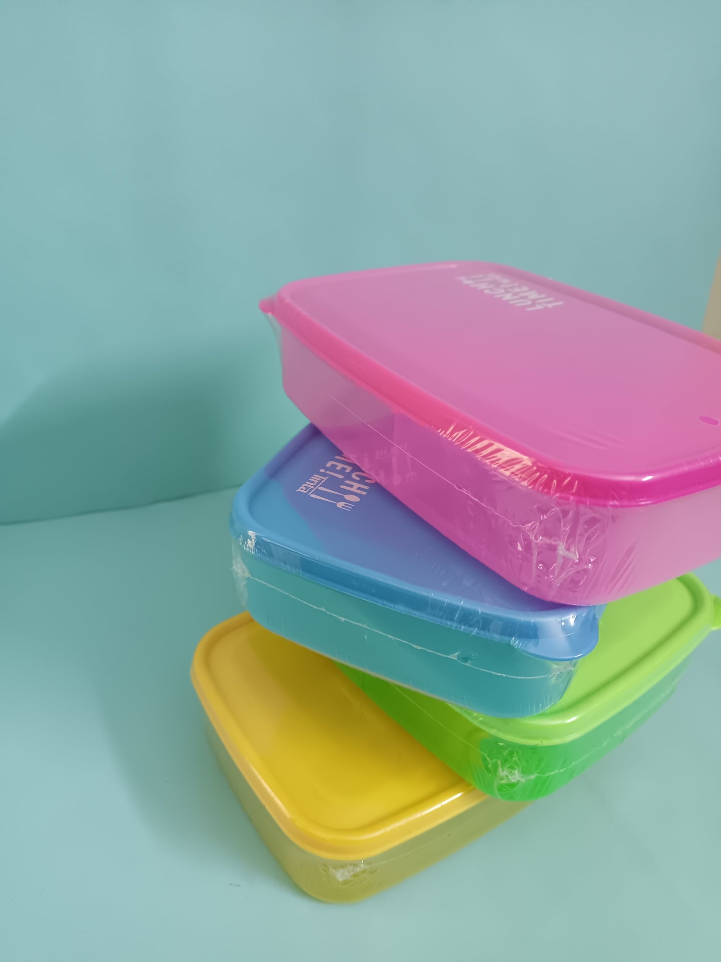 Rectangle Compartment Color Block Lunch Box