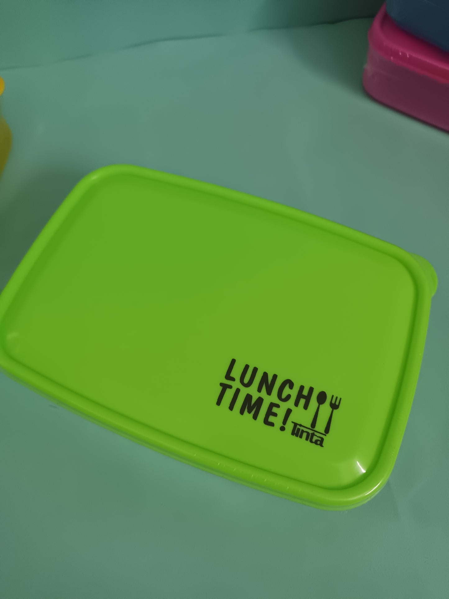 Rectangle Compartment Color Block Lunch Box