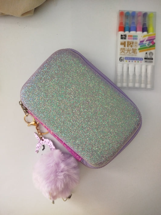 SparkleStationery Glitter Hard Case with Keychain