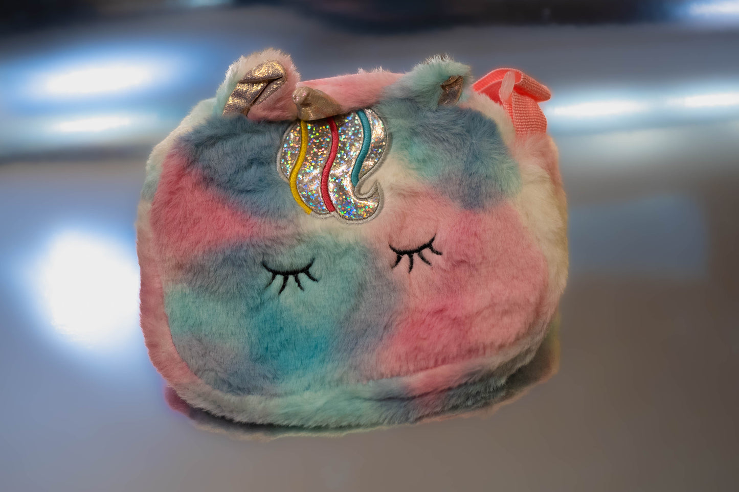 Fuzzy Unicorn Sling Bag