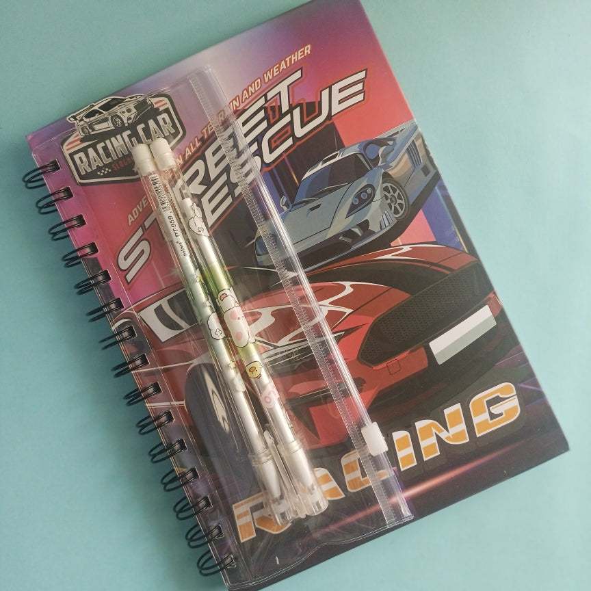 Diaries for Boys with Gel Pens and Transparent Pouch