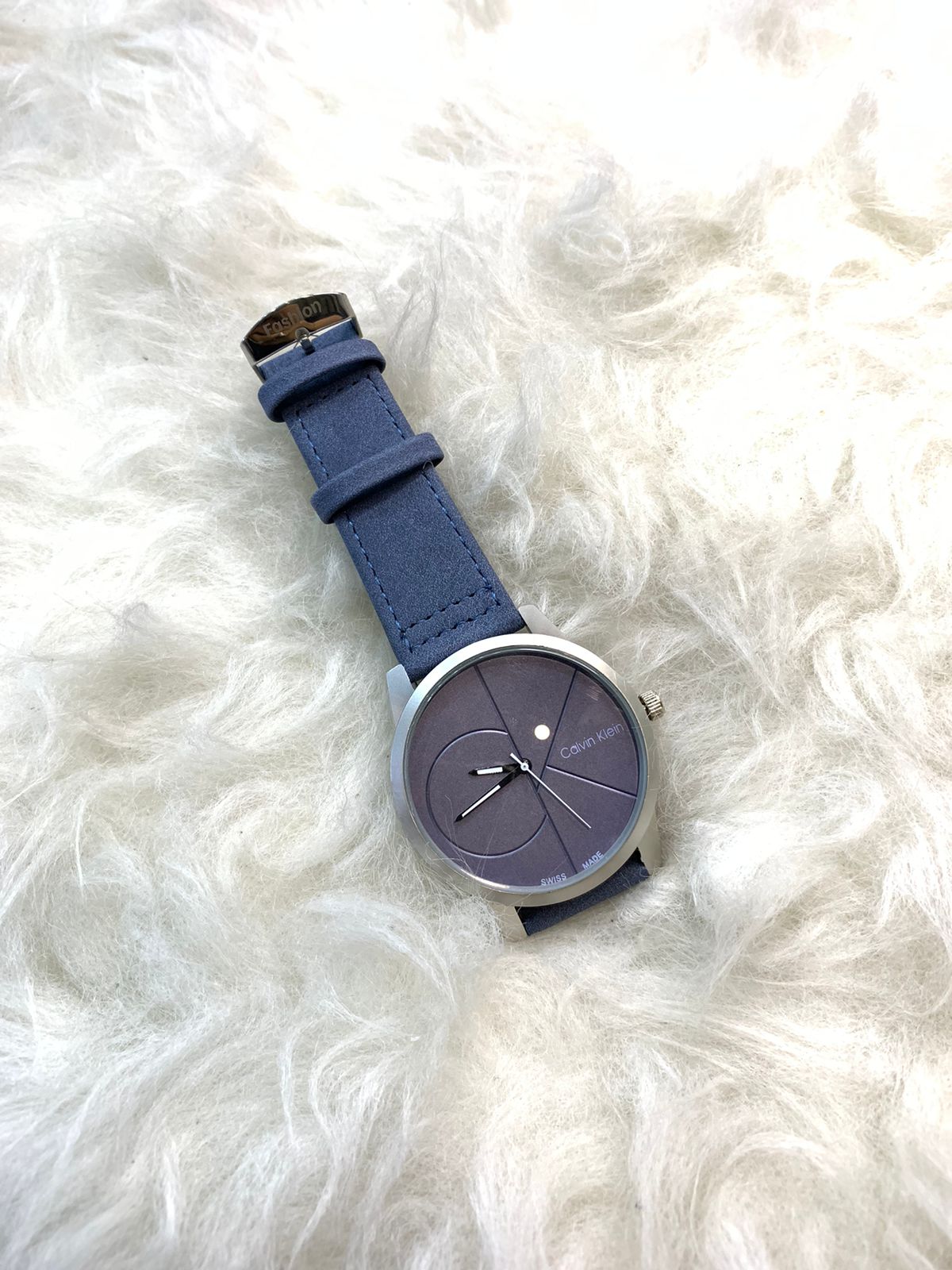 CK grey-blue wrist watch