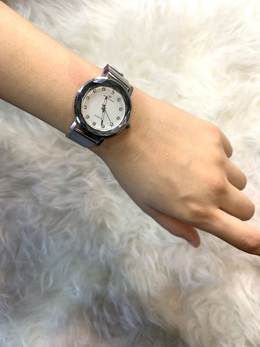 Silver wrist watch