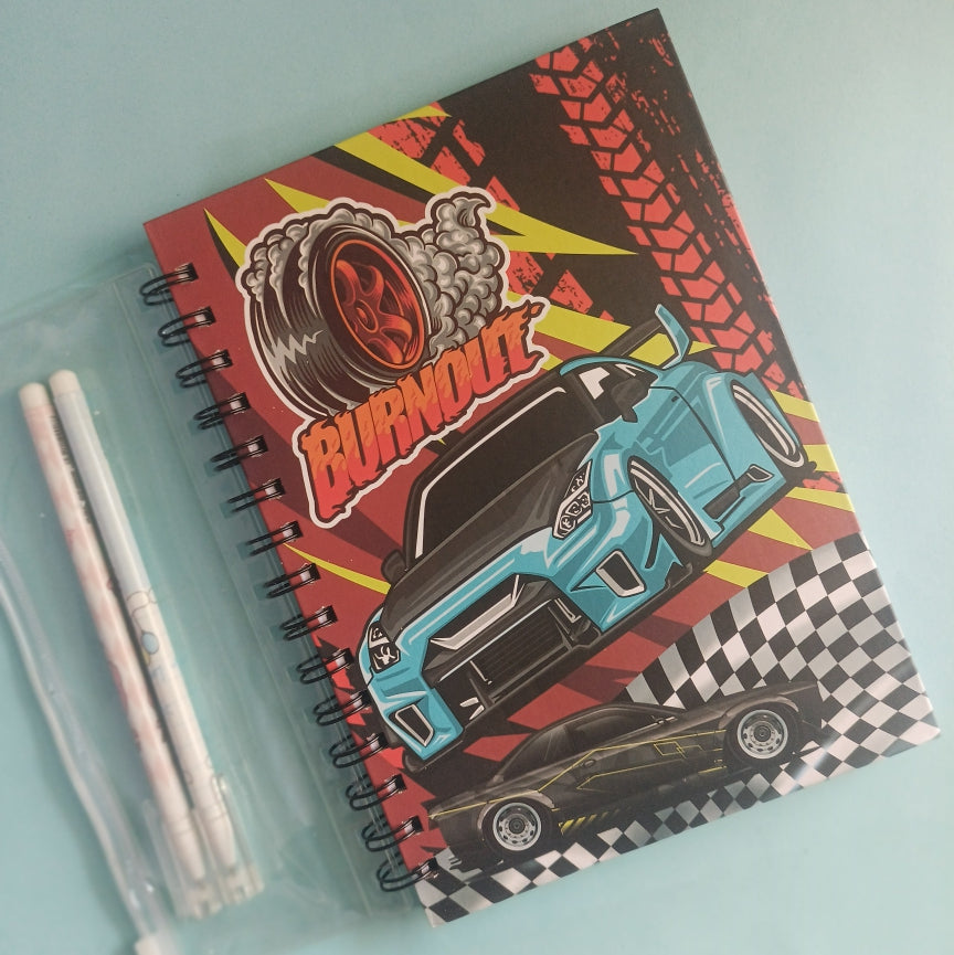 Diaries for Boys with Gel Pens and Transparent Pouch