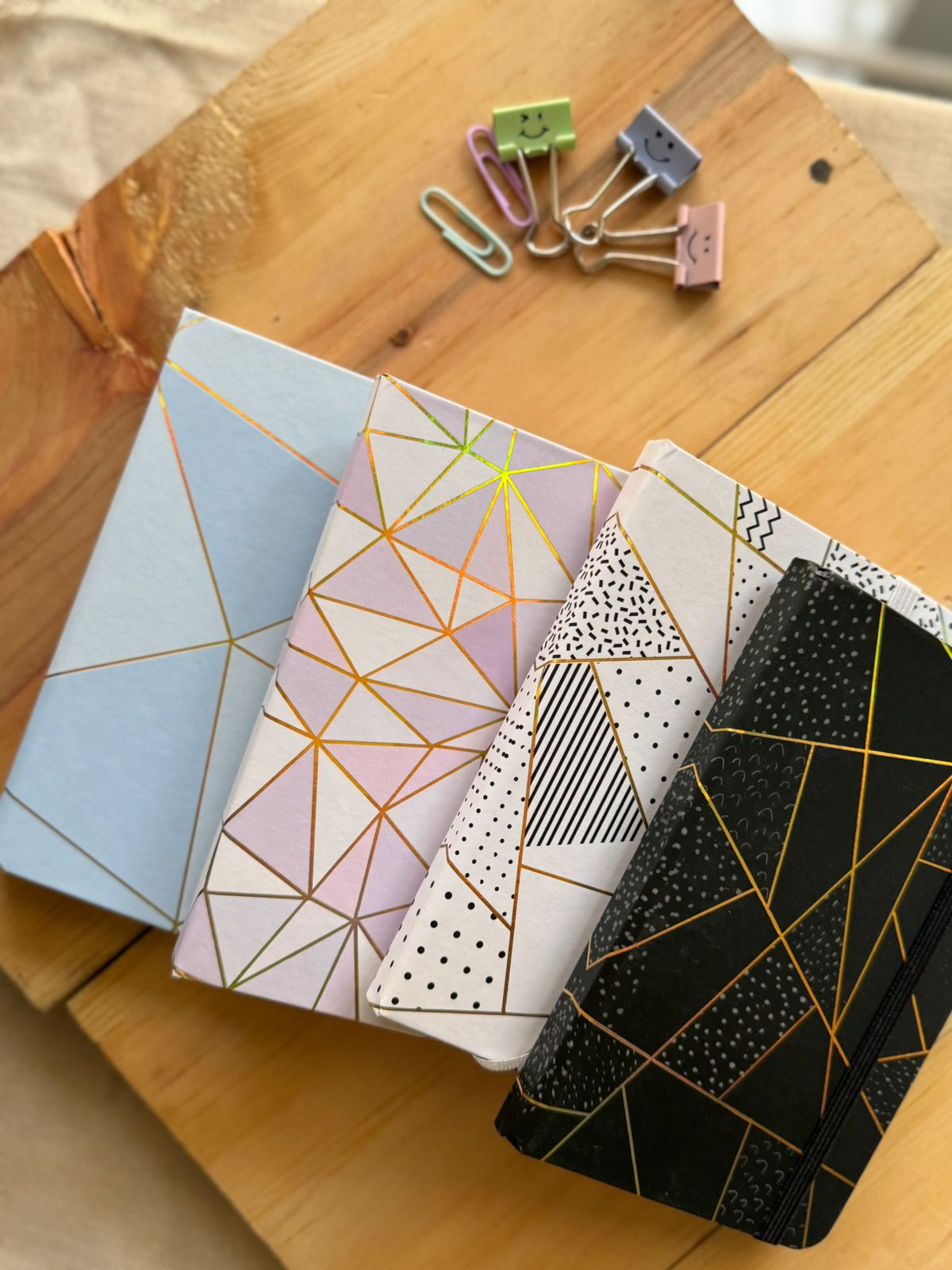 Geometric Design Gold Foil Diary A6