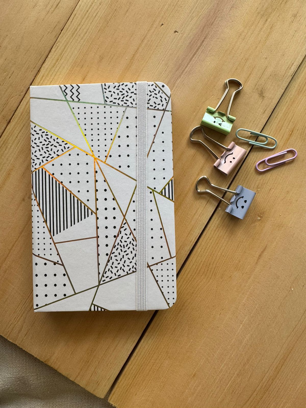 Geometric Design Gold Foil Diary A6