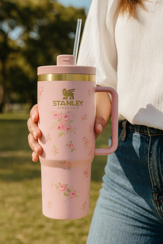 Stanley Floral Tumbler — Hot for Hours, Ice for Longer | Leak-Resistant & Cupholder-Ready