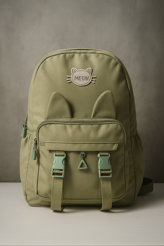 Olive Green Cat Backpack