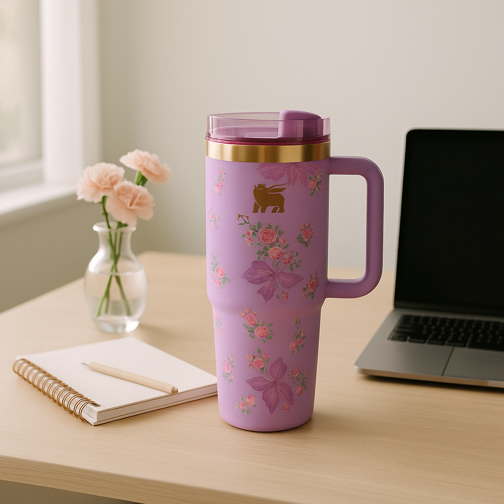 Stanley Floral Tumbler — Hot for Hours, Ice for Longer | Leak-Resistant & Cupholder-Ready