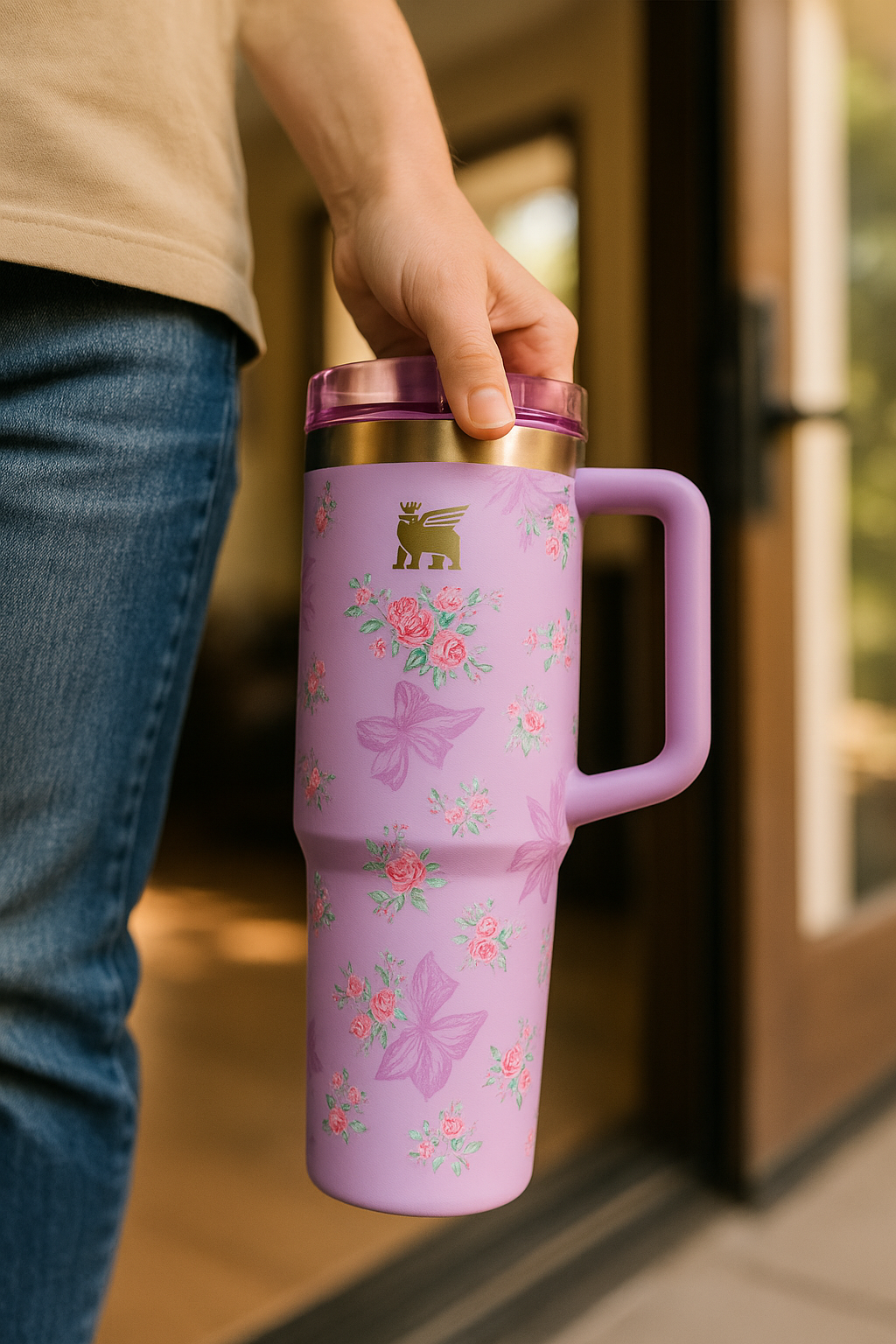 Stanley Floral Tumbler — Hot for Hours, Ice for Longer | Leak-Resistant & Cupholder-Ready